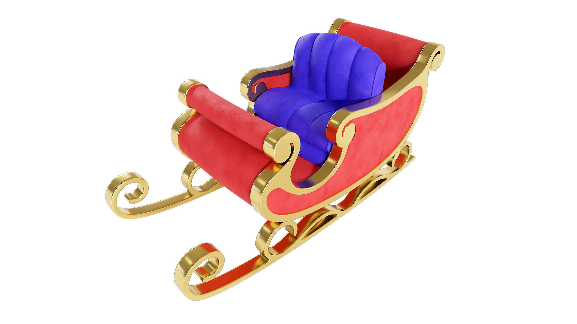 Christmas reindeer sleigh 3d model 3D model_1