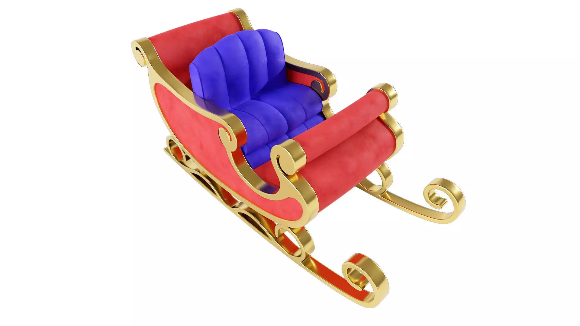 Christmas reindeer sleigh 3d model 3D model_0