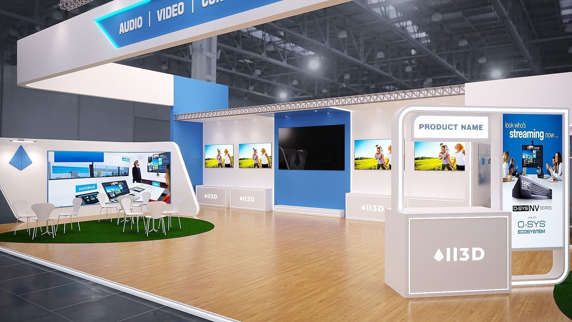 Exhibition Stand Stall  19X10 3 SIDE OPEN 3D model_4