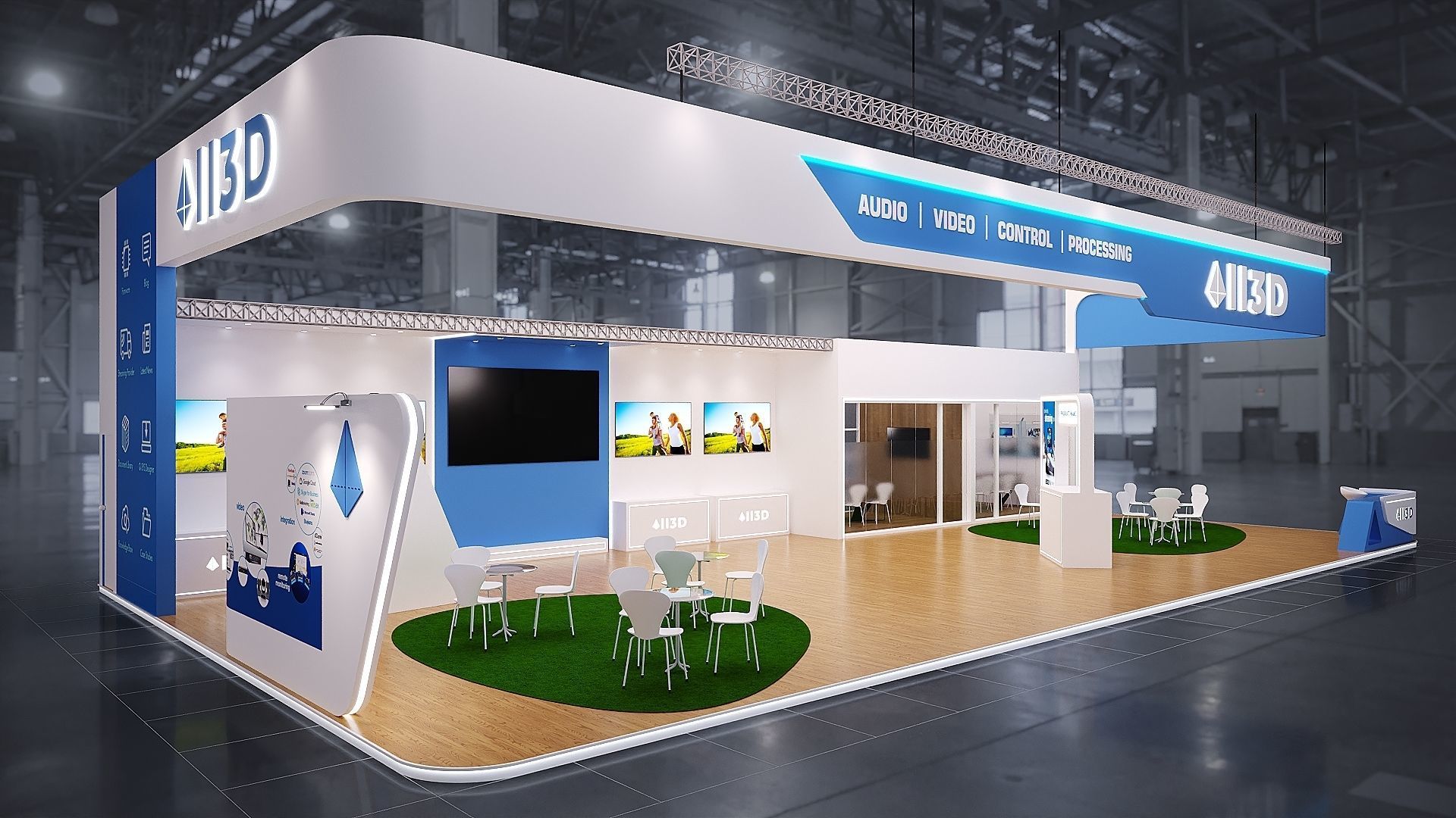 Exhibition Stand Stall  19X10 3 SIDE OPEN 3D model_1