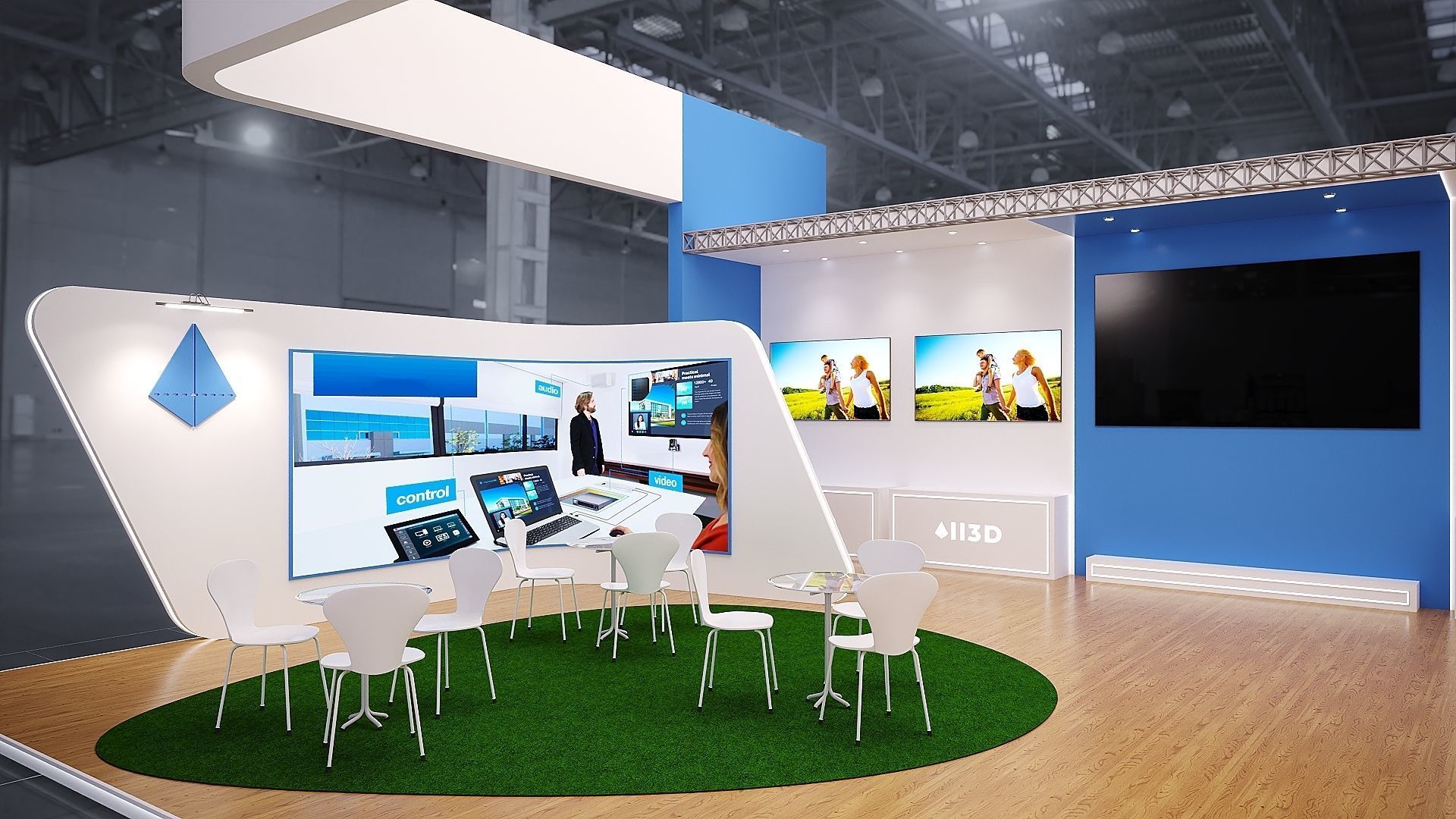 Exhibition Stand Stall  19X10 3 SIDE OPEN 3D model_5