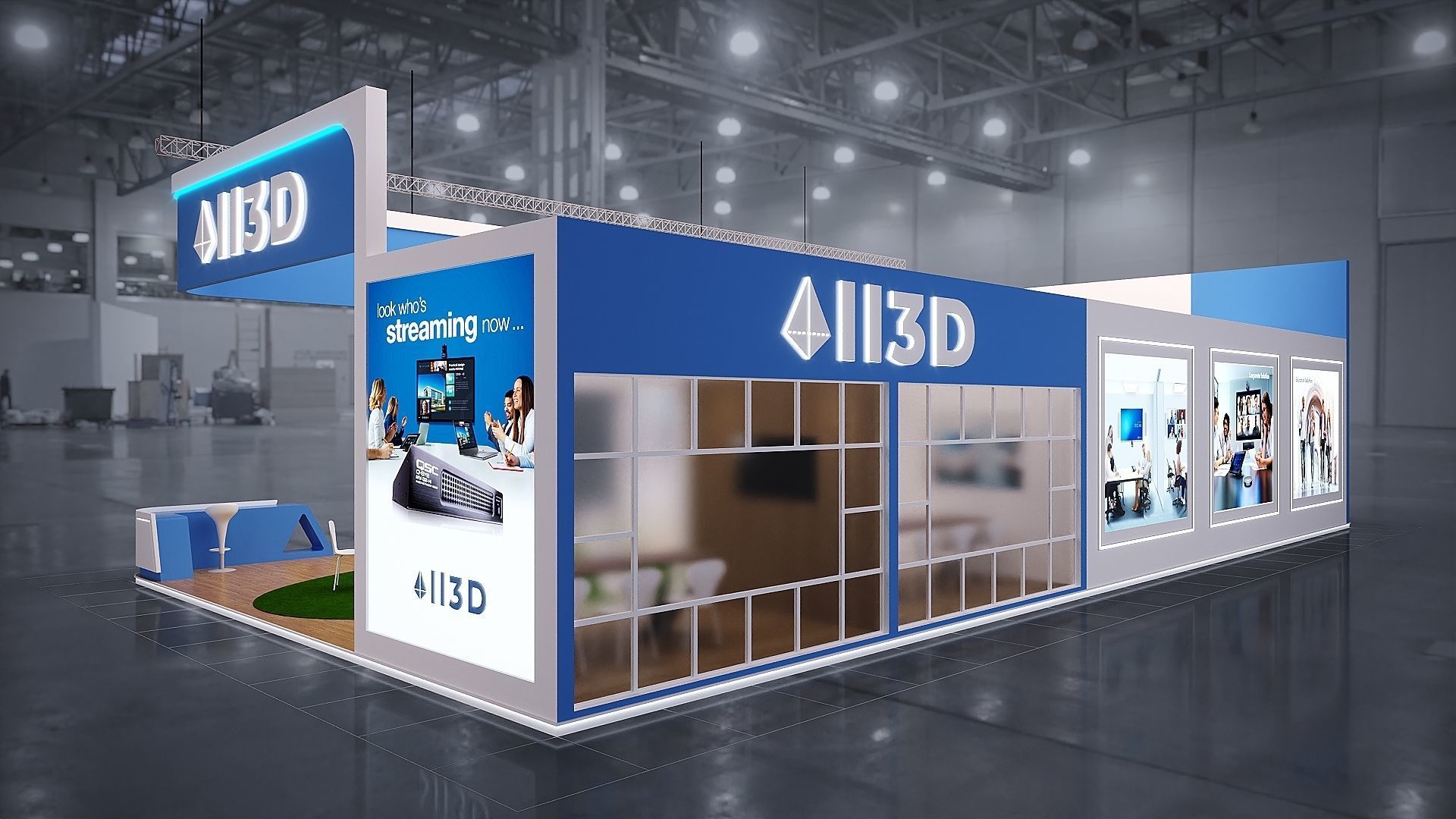 Exhibition Stand Stall  19X10 3 SIDE OPEN 3D model_2