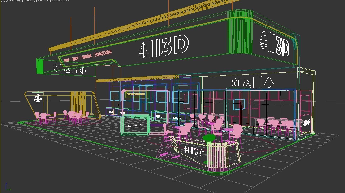 Exhibition Stand Stall  19X10 3 SIDE OPEN 3D model_11