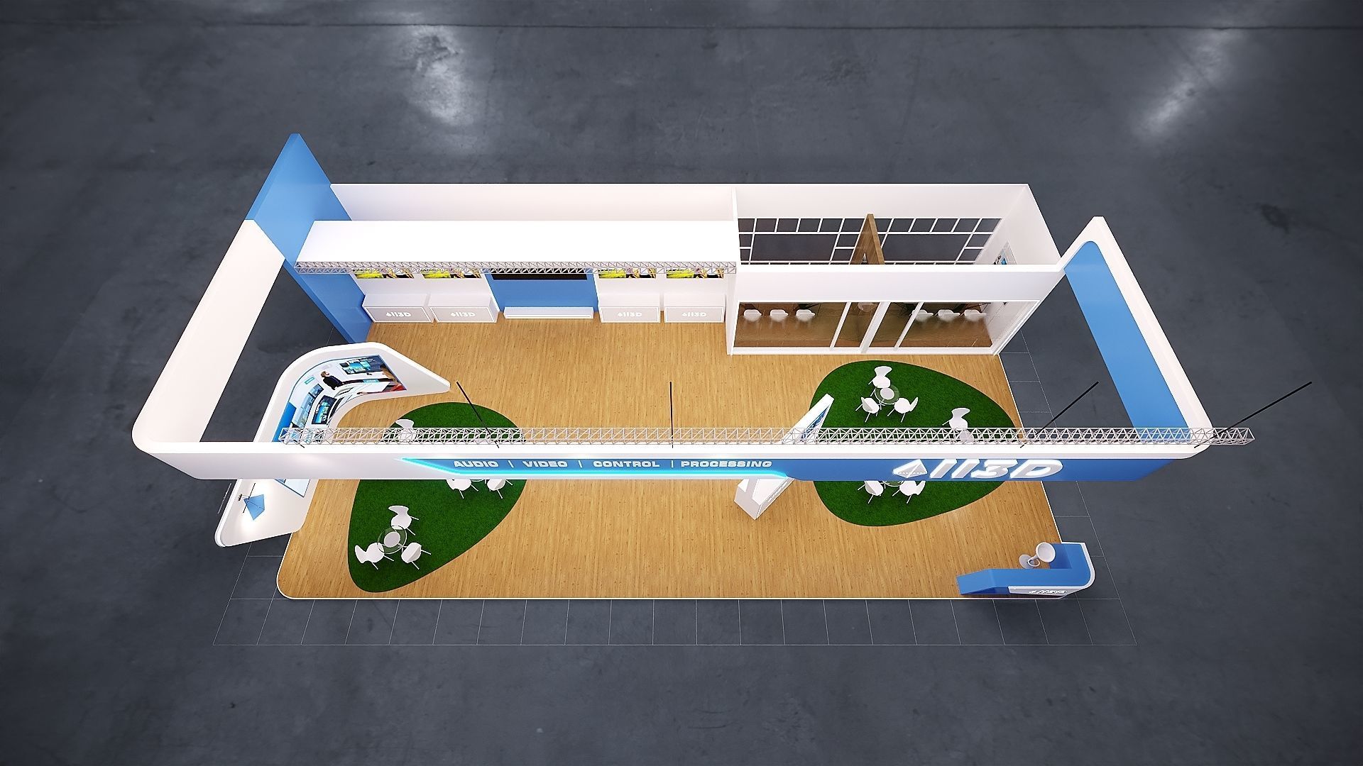 Exhibition Stand Stall  19X10 3 SIDE OPEN 3D model_9