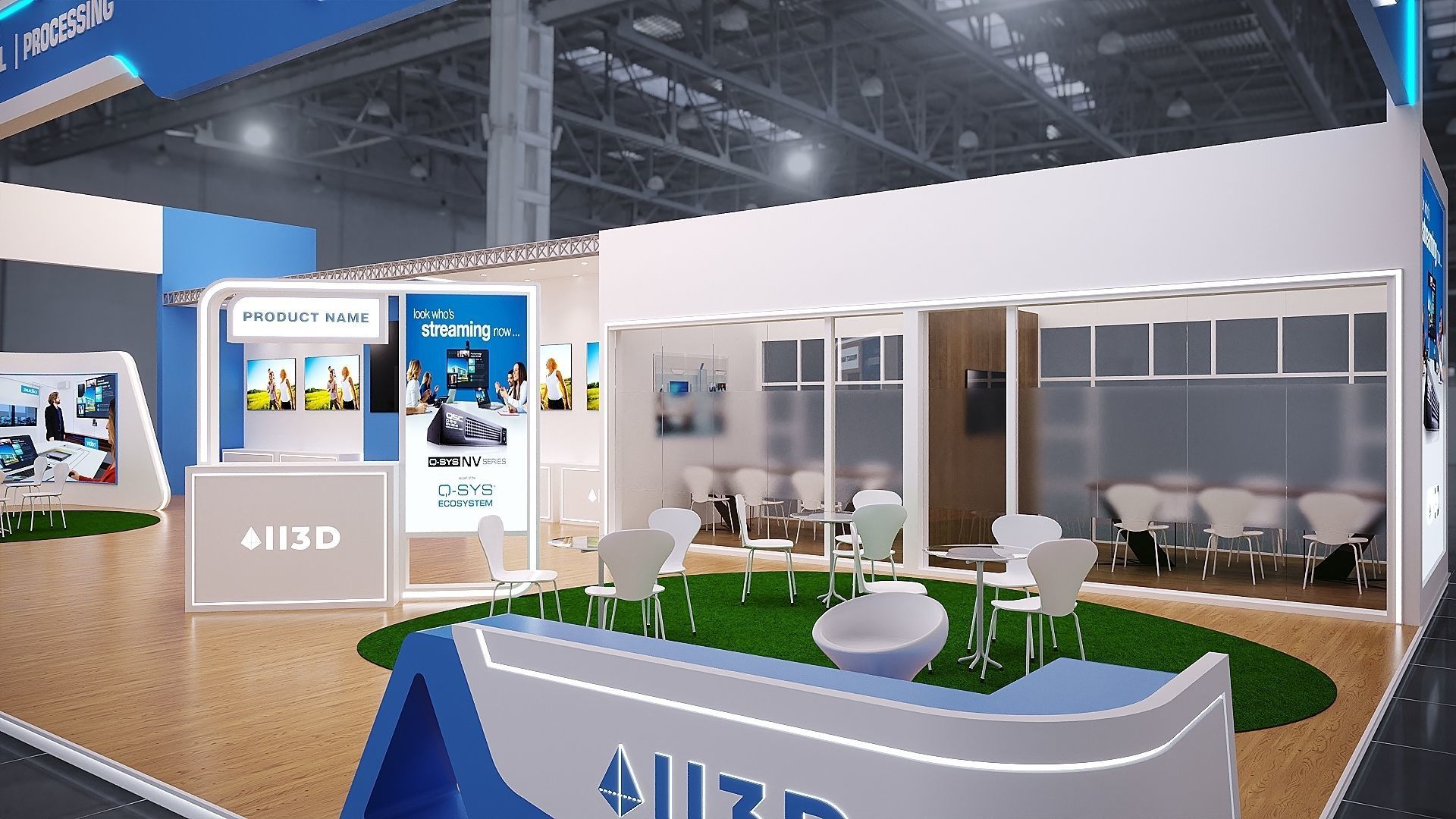 Exhibition Stand Stall  19X10 3 SIDE OPEN 3D model_3