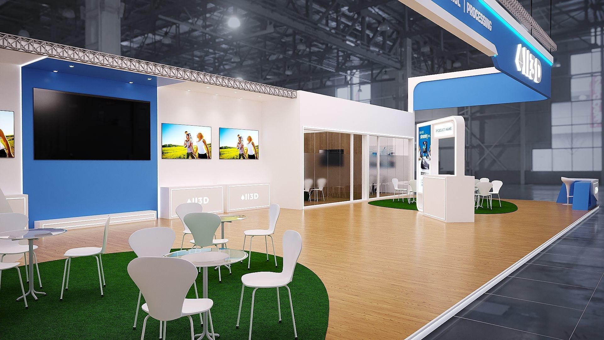 Exhibition Stand Stall  19X10 3 SIDE OPEN 3D model_6