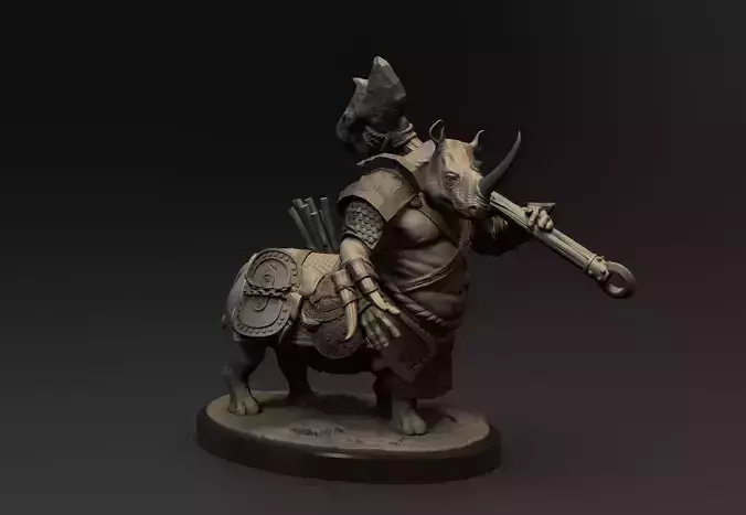 Sahari Rhinocentaur Caravan Guard - Tabletop Miniature 3D print model
