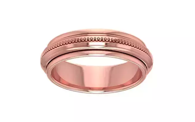 Dome Shape Women Wedding Band 3dm STL OBJ FBX Render Details