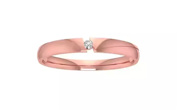 Tension Setting Round Cut Wedding Band 3dm STL OBJ FBX Render 