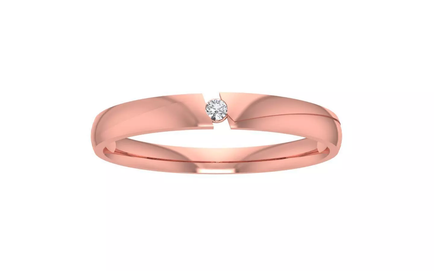 Tension Setting Round Cut Wedding Band 3dm STL OBJ FBX Render 3D print model_0