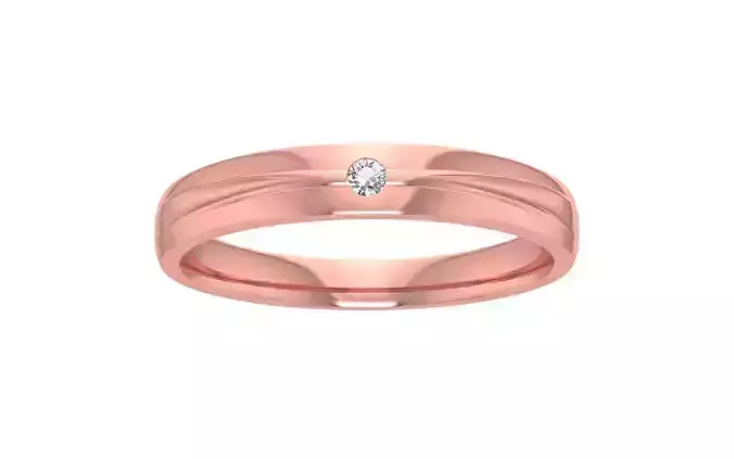 Invisible Setting Round Cut Wedding Band 3dm STL  Render Details