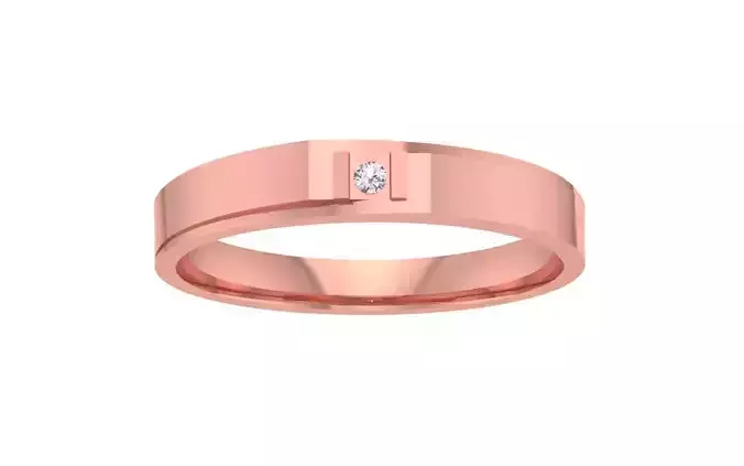 Solo Round Diamond Wedding Band 3dm STL OBJ FBX Render Details