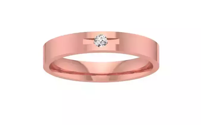 Single Round Diamond Wedding Band 3dm STL OBJ FBX Render Details