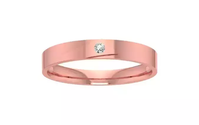 Round Cut Solitaire Wedding Band 3dm STL OBJ FBX Render Details