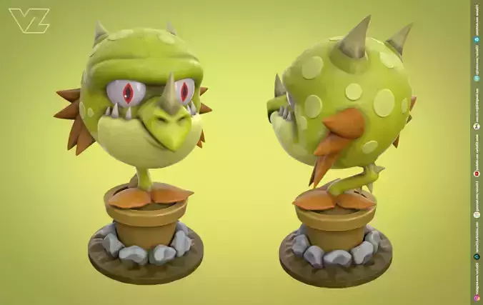 Plants vs Zombies - Snapdragon - 7 File Types - PBR Material