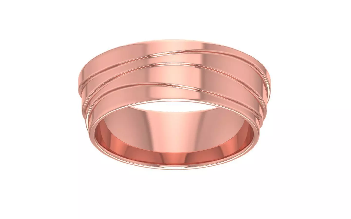 Plain Gold Women Wedding Band 3dm STL OBJ FBX Render Details 3D print model_0