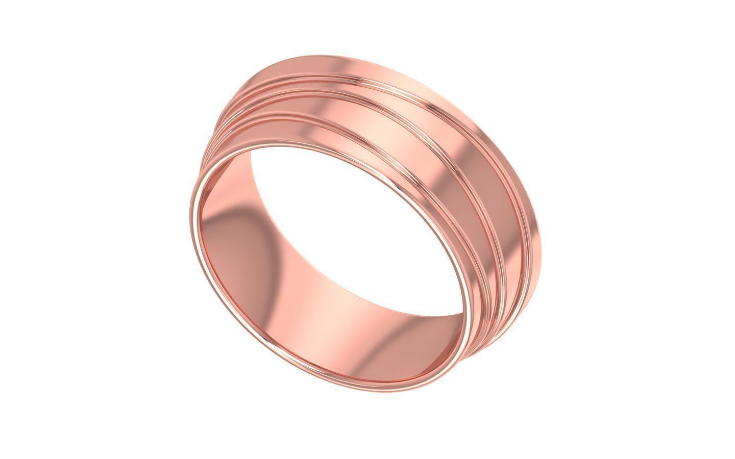 Plain Gold Women Wedding Band 3dm STL OBJ FBX Render Details 3D print model_2