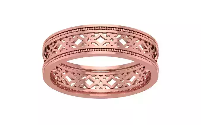 Plain Design Women Wedding Band 3dm STL OBJ FBX Render Details