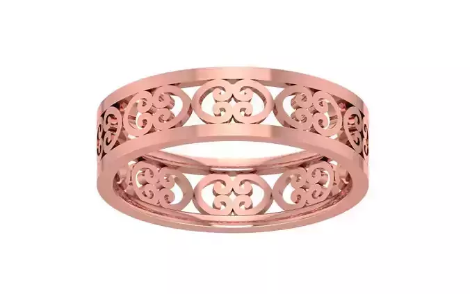 Plain Design Women Wedding Band 3dm STL OBJ FBX Render Details