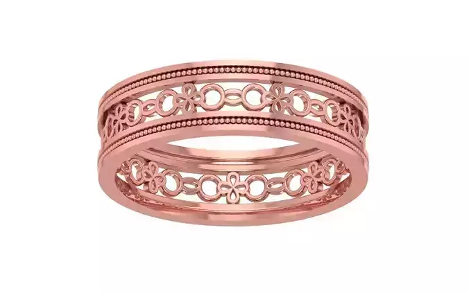 Designer Women Wedding Band 3dm STL OBJ FBX Render Details