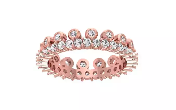 Full Eternity Women Wedding Band 3dm STL OBJ FBX Render Details