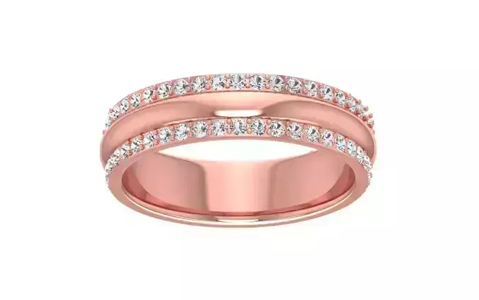 Round Diamond Women Wedding Band 3dm STL OBJ FBX Render Details