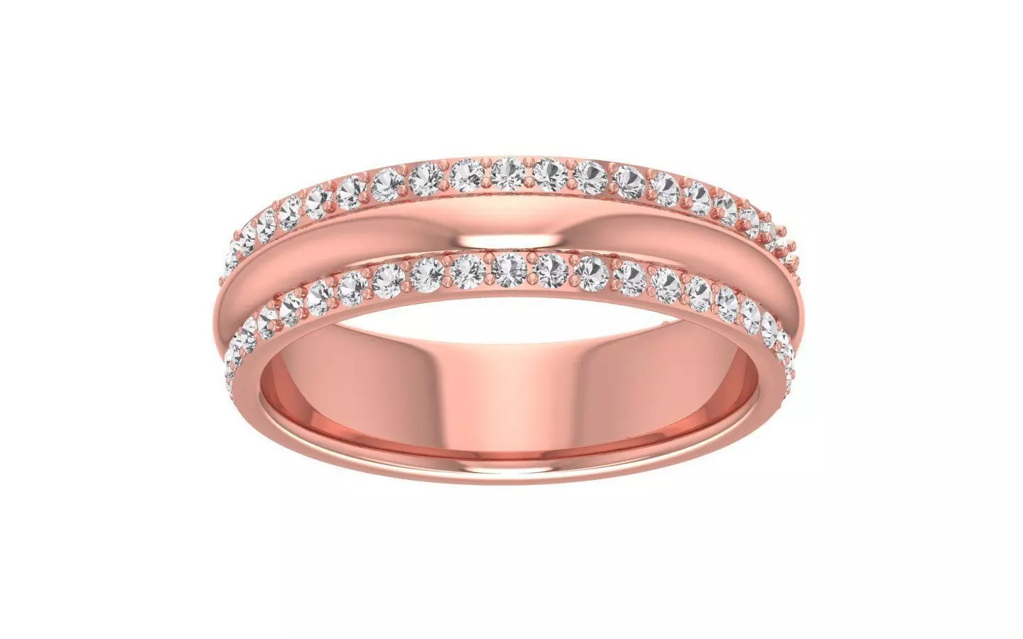 Round Diamond Women Wedding Band 3dm STL OBJ FBX Render Details 3D print model_0