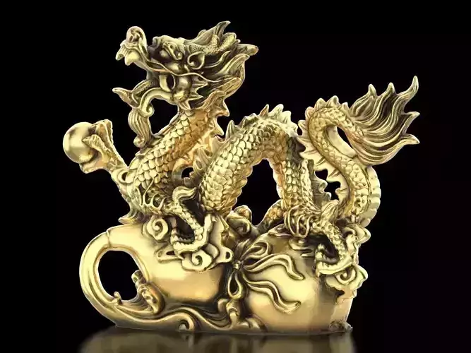 Asian dragon statue 3D print model