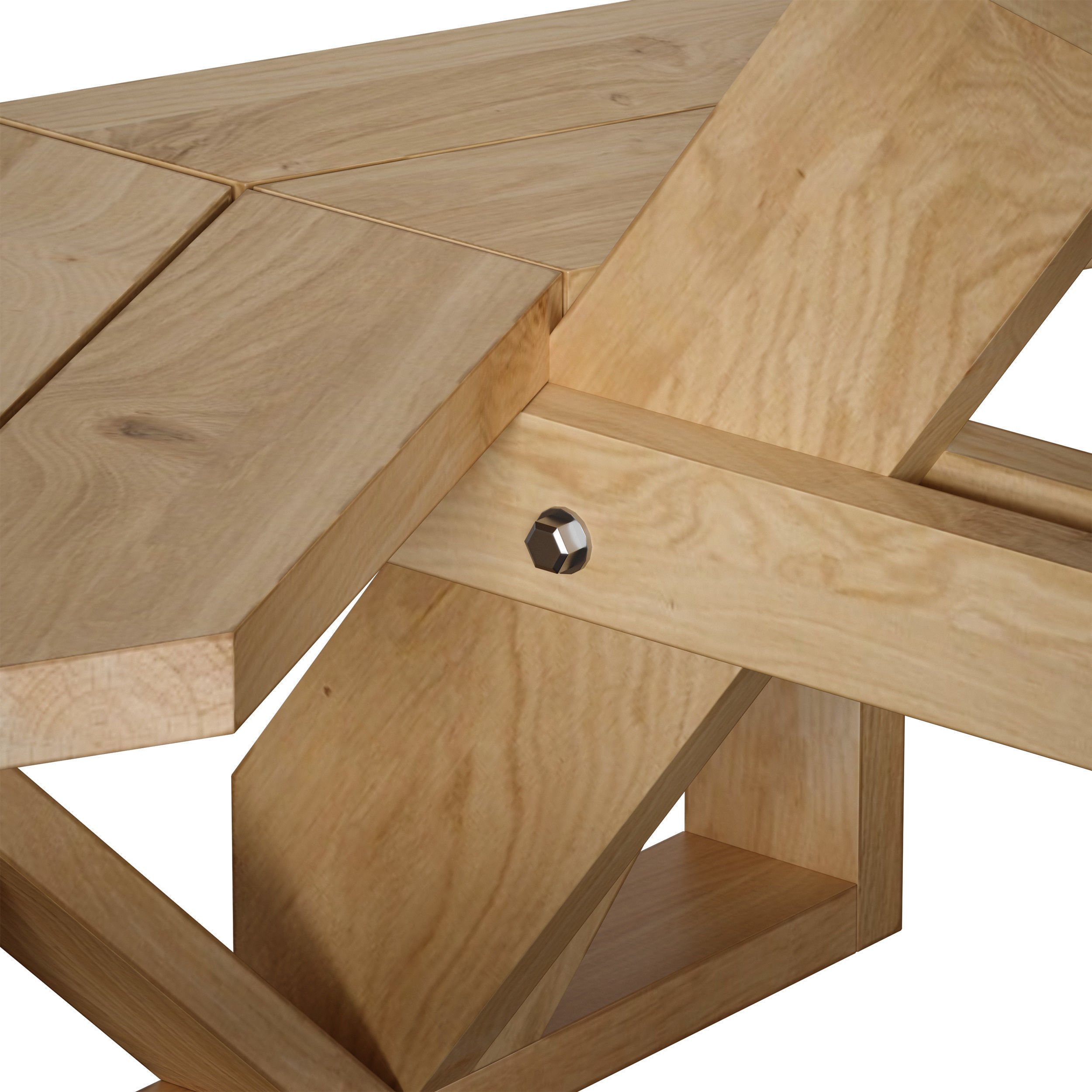 Wooden Round Outdoor Picnic Table 3D model_10