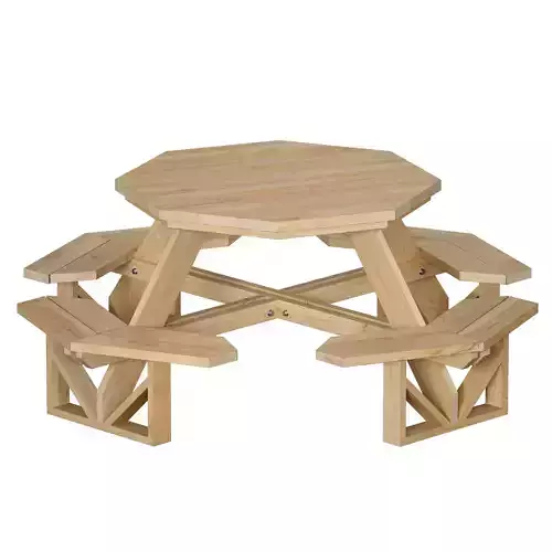 Wooden Round Outdoor Picnic Table