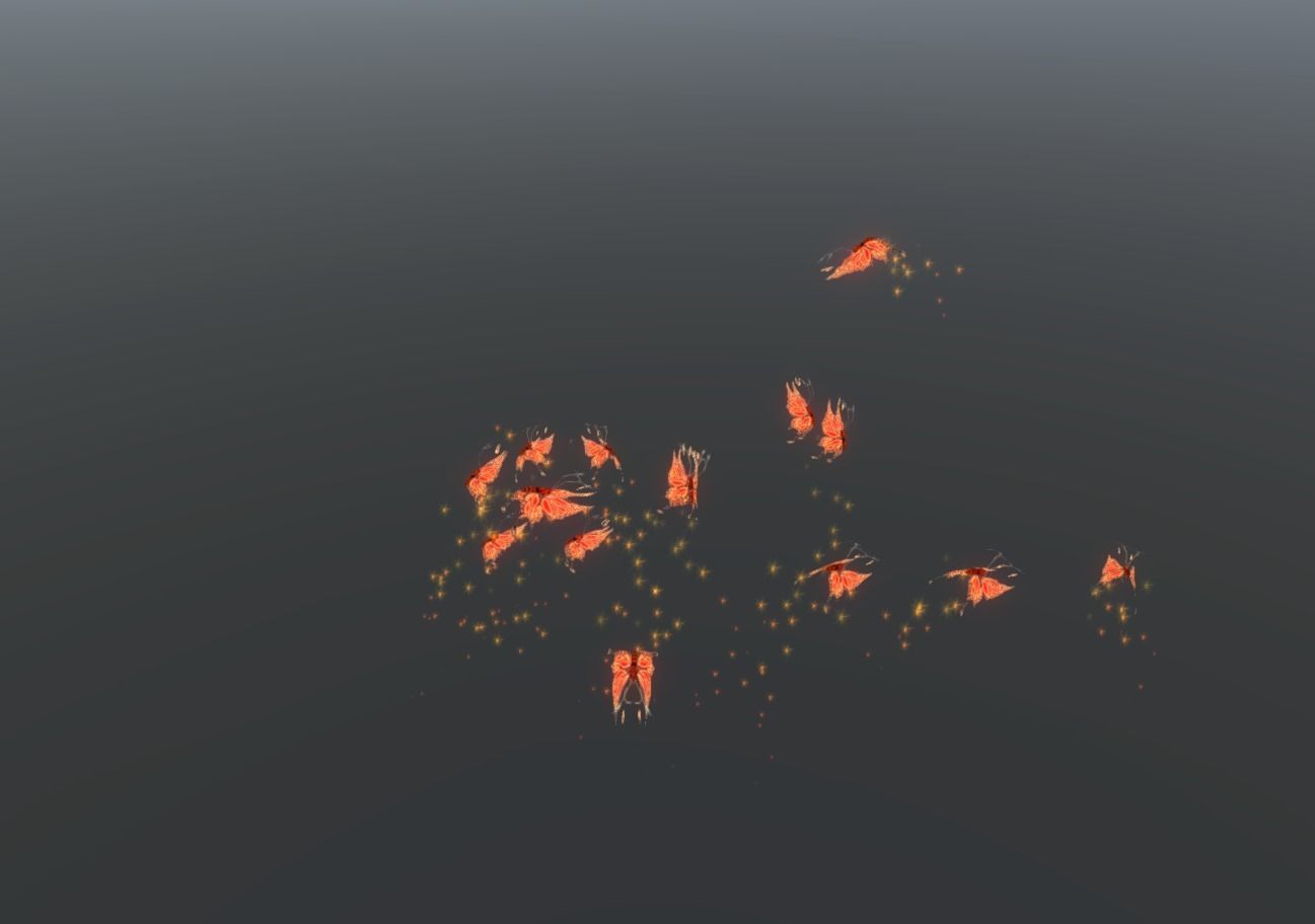 Butterflies 2 Animated  Low-poly 3D model_42