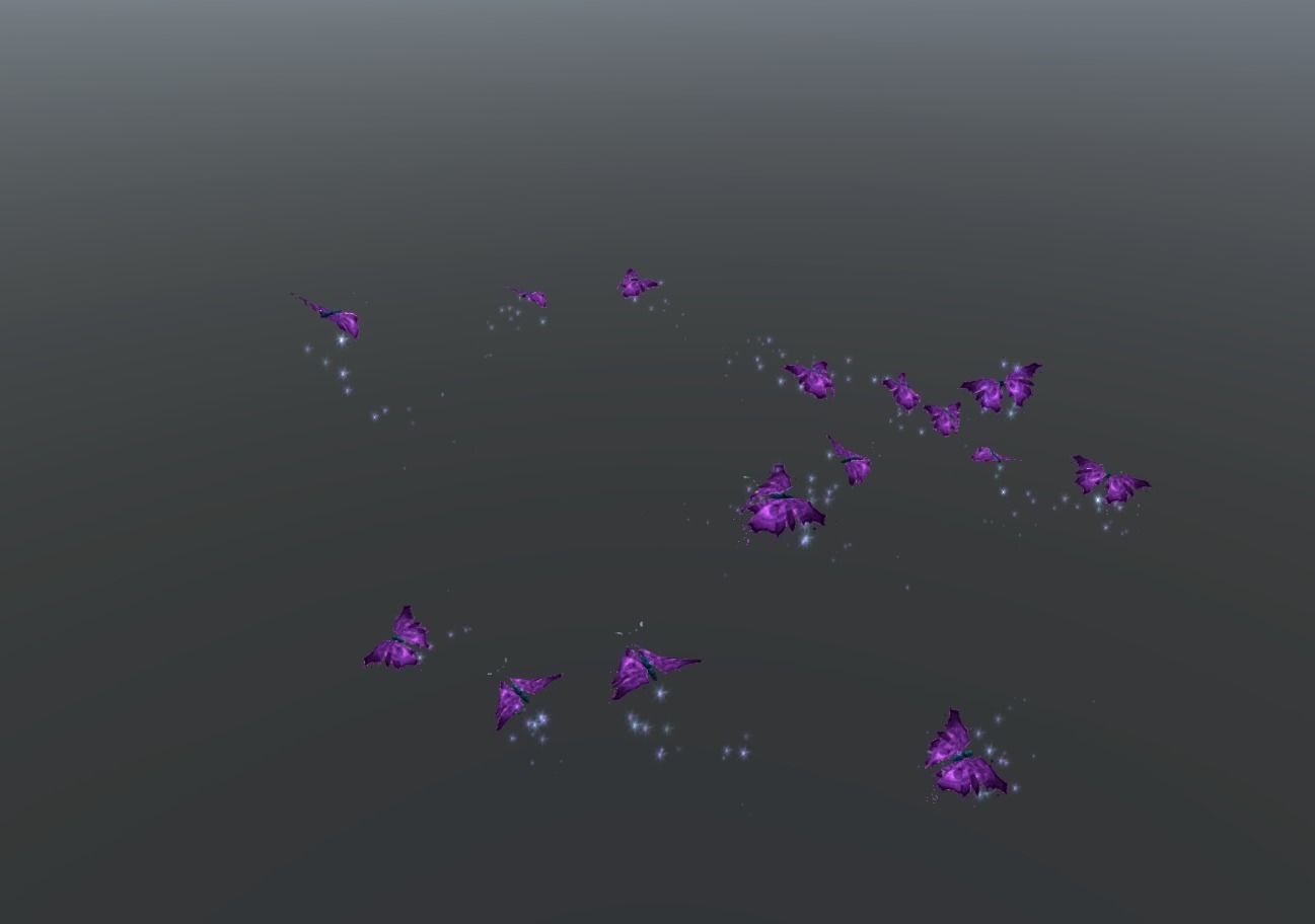 Butterflies 2 Animated  Low-poly 3D model_22