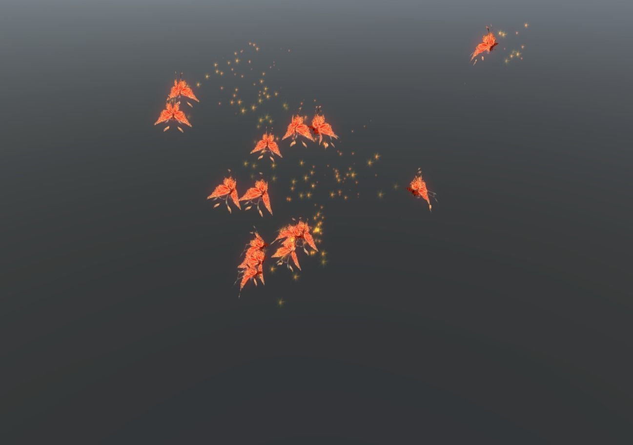 Butterflies 2 Animated  Low-poly 3D model_37