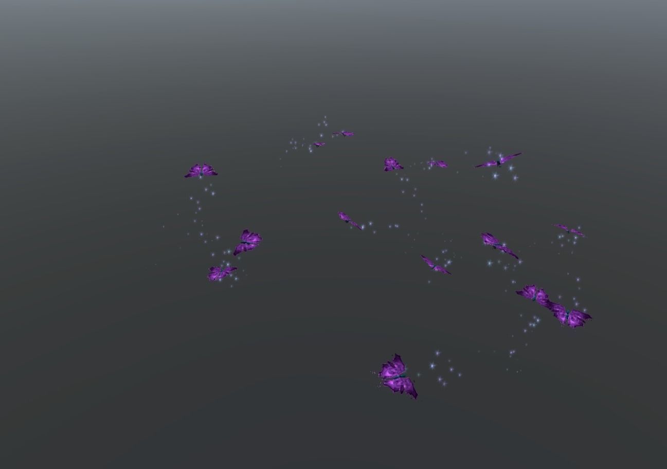 Butterflies 2 Animated  Low-poly 3D model_18