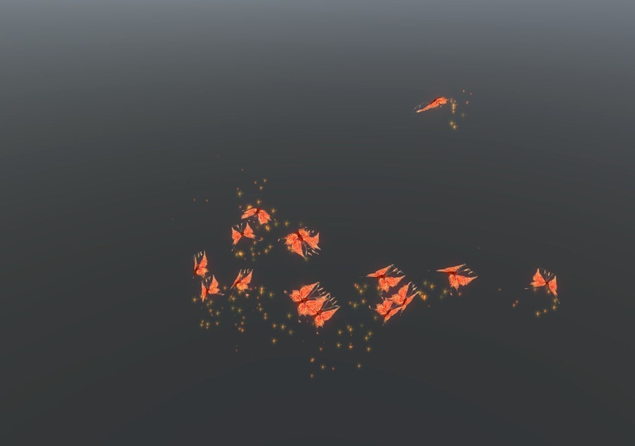 Butterflies 2 Animated  Low-poly 3D model_41