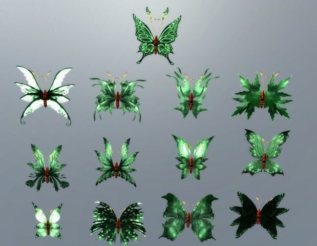 Butterflies 2 Animated  Low-poly 3D model_6