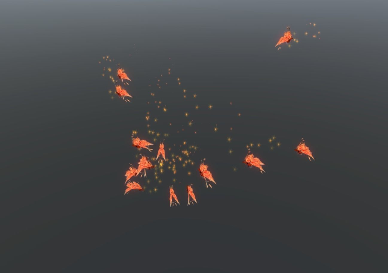 Butterflies 2 Animated  Low-poly 3D model_39