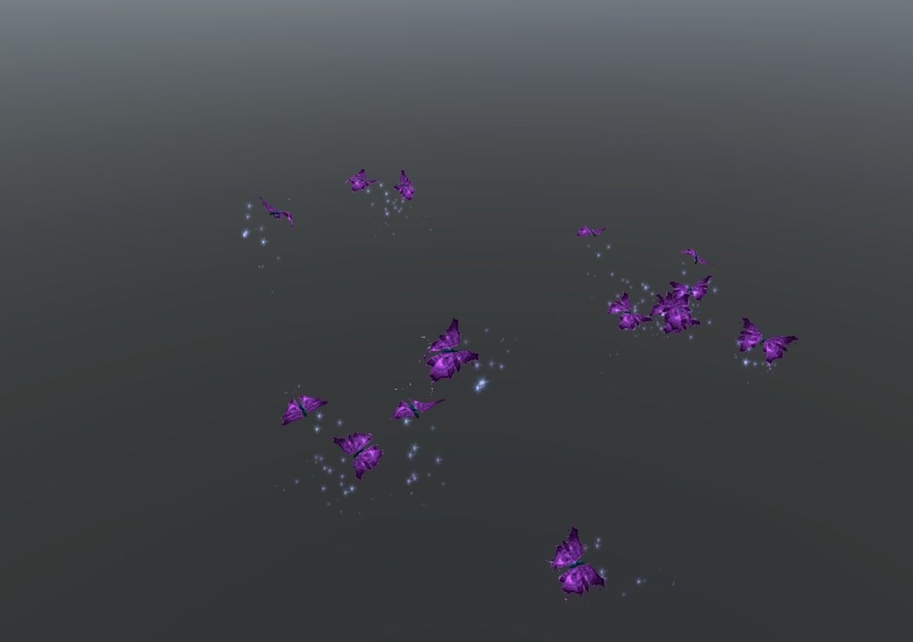 Butterflies 2 Animated  Low-poly 3D model_25