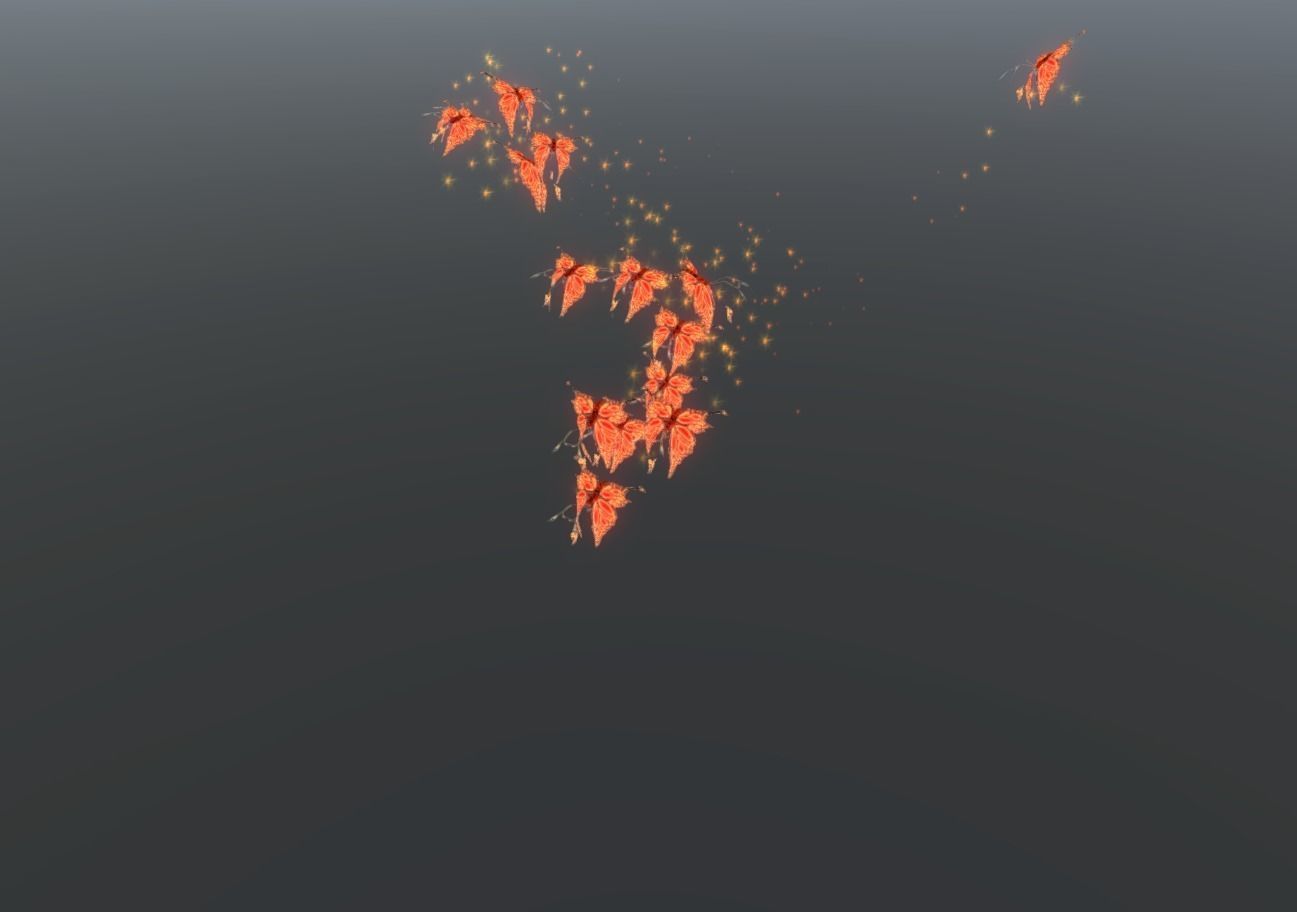 Butterflies 2 Animated  Low-poly 3D model_36