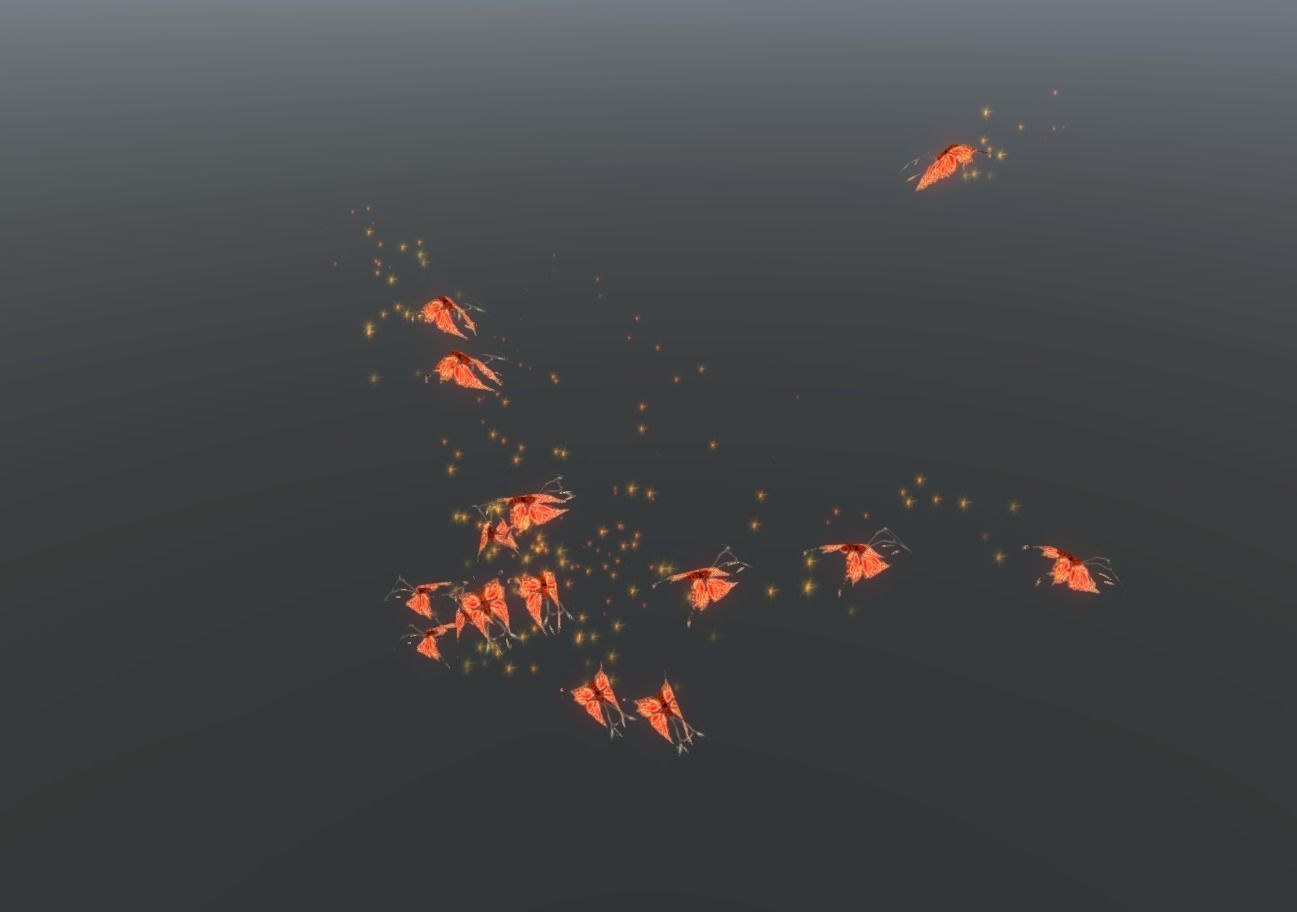 Butterflies 2 Animated  Low-poly 3D model_38