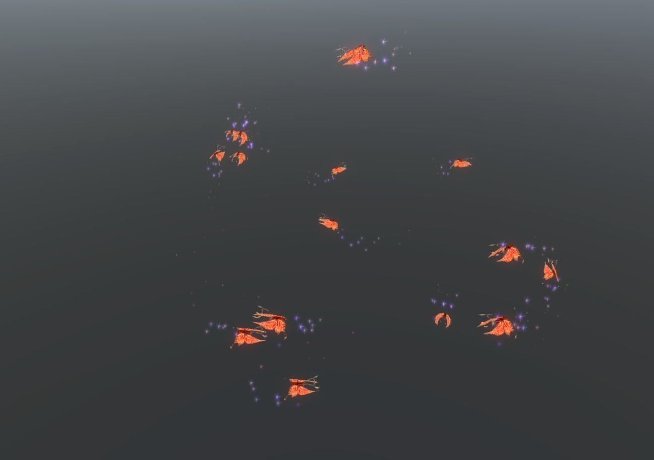Butterflies 2 Animated  Low-poly 3D model_27