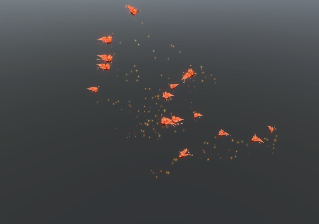 Butterflies 2 Animated  Low-poly 3D model_45