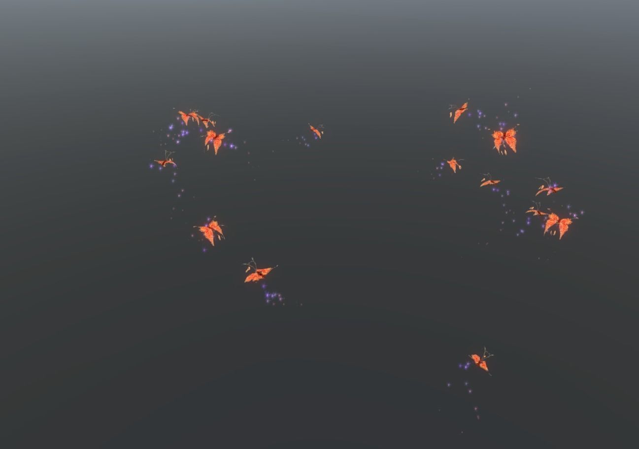 Butterflies 2 Animated  Low-poly 3D model_35