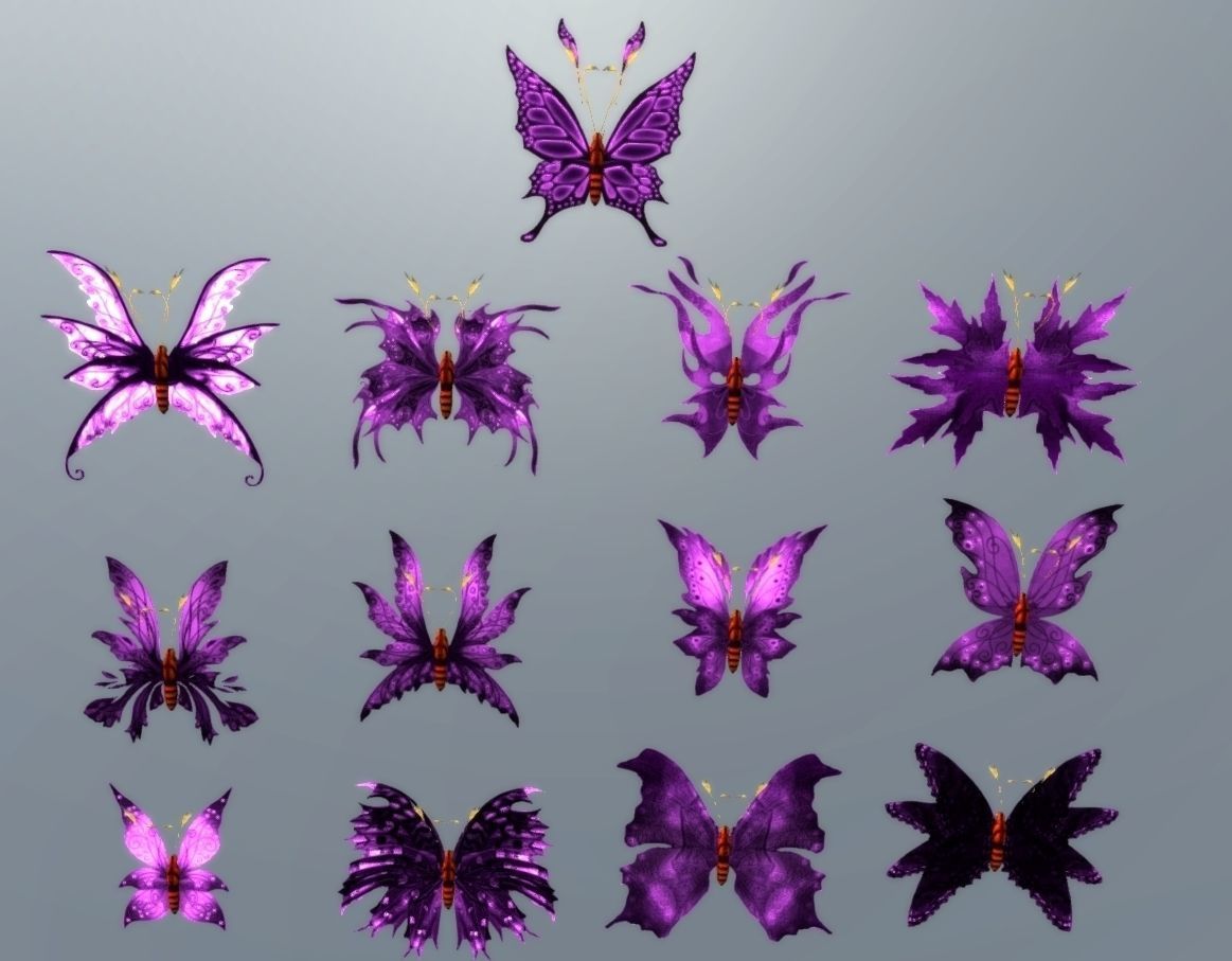 Butterflies 2 Animated  Low-poly 3D model_4