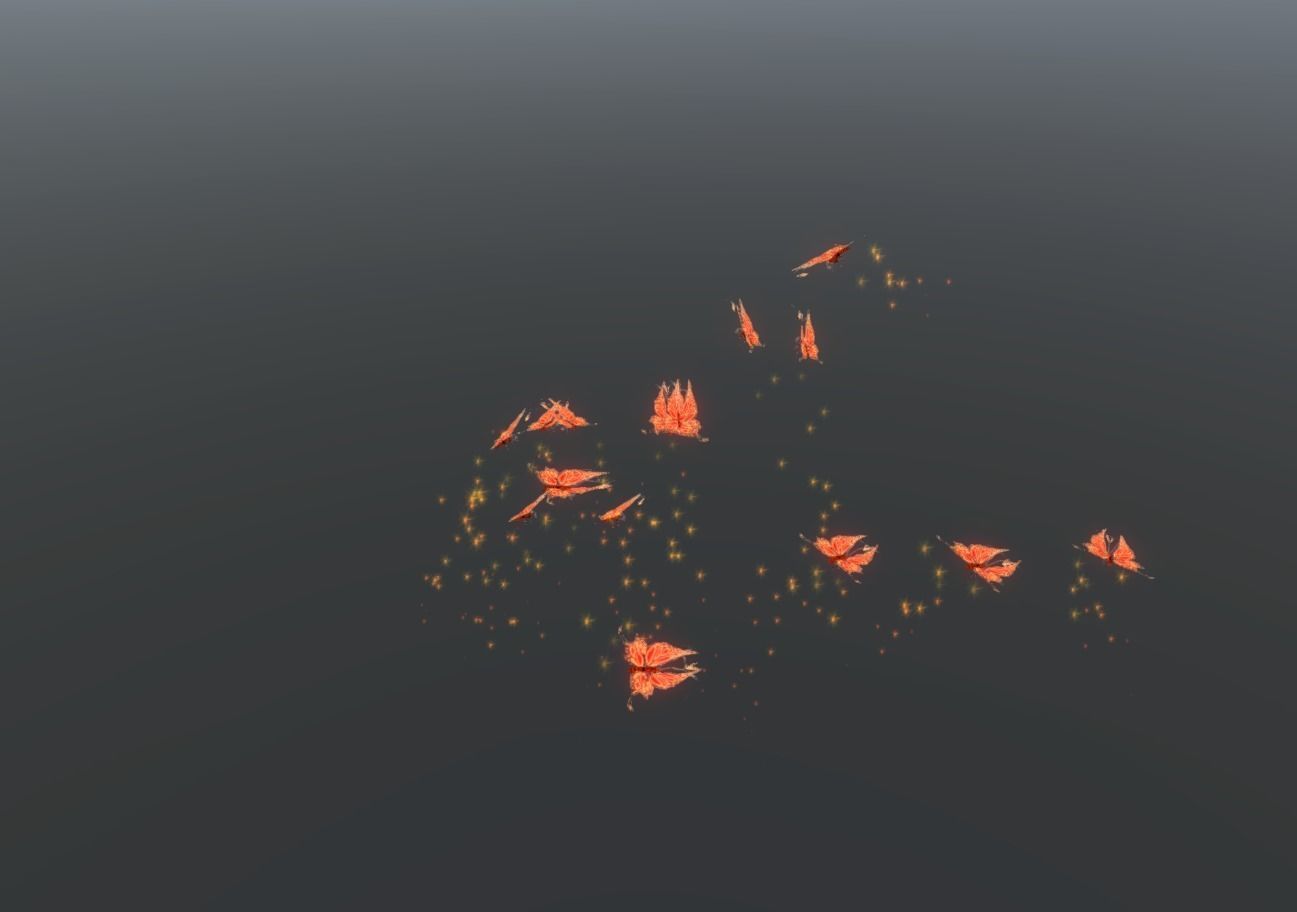 Butterflies 2 Animated  Low-poly 3D model_44