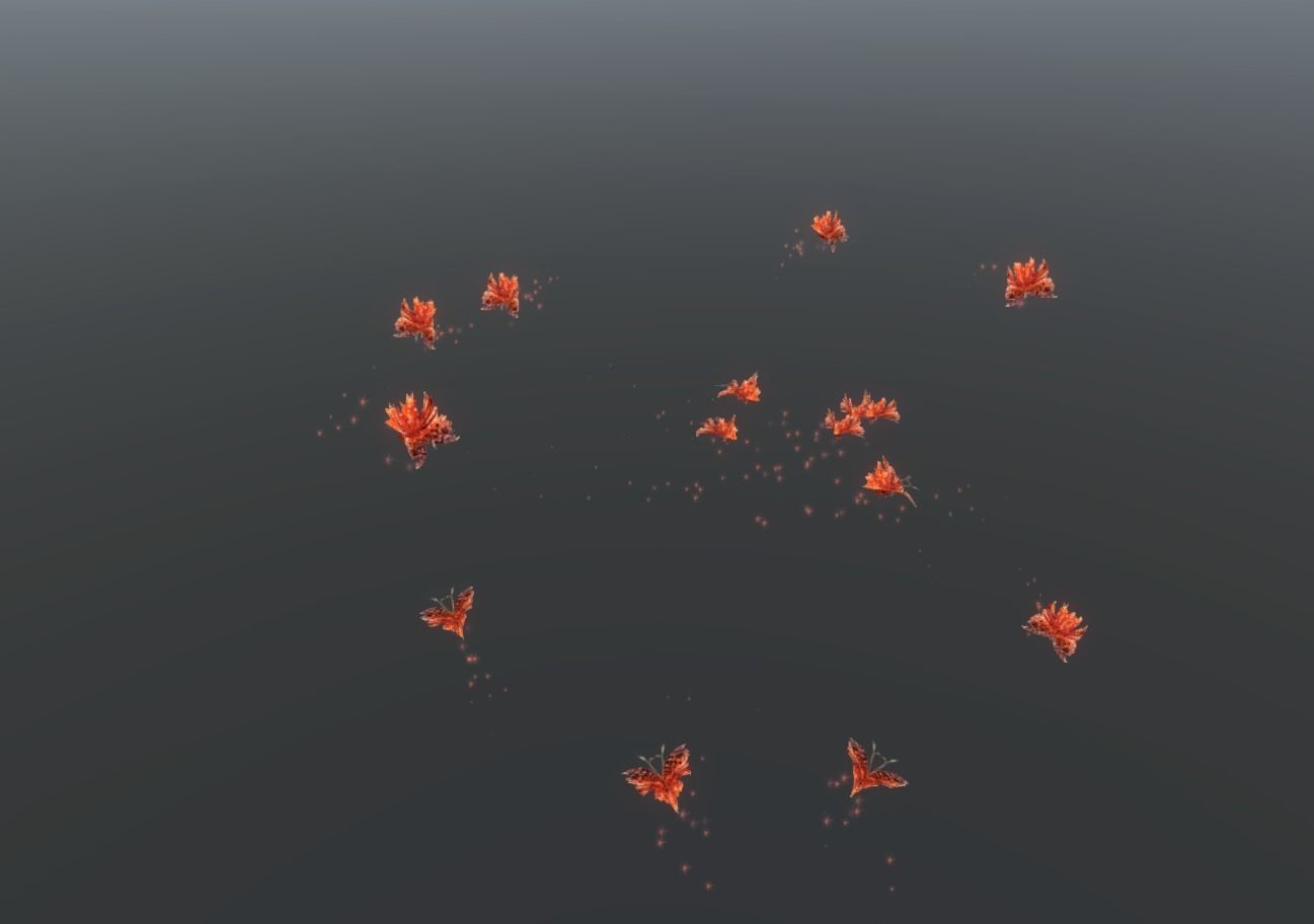 Butterflies 2 Animated  Low-poly 3D model_12