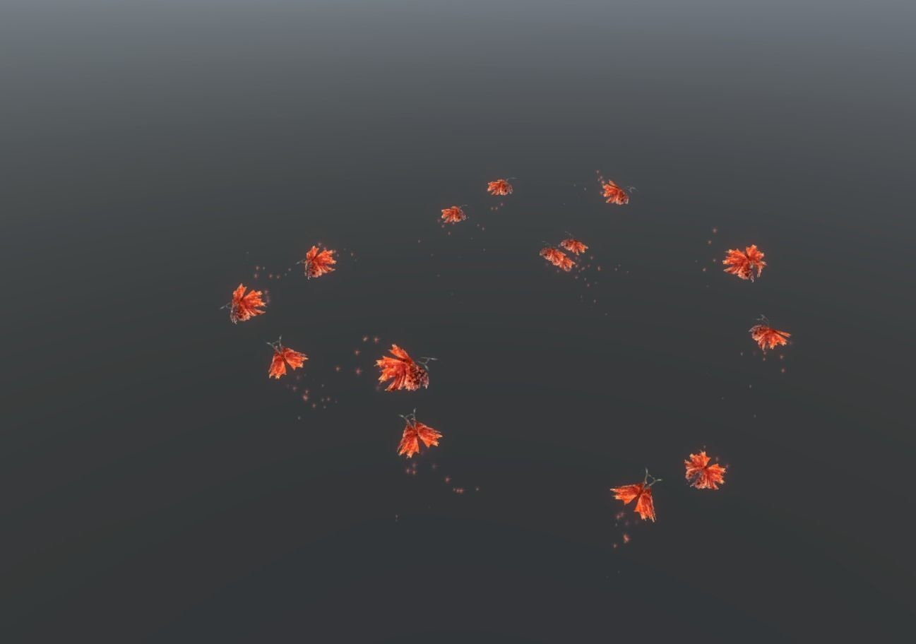 Butterflies 2 Animated  Low-poly 3D model_16