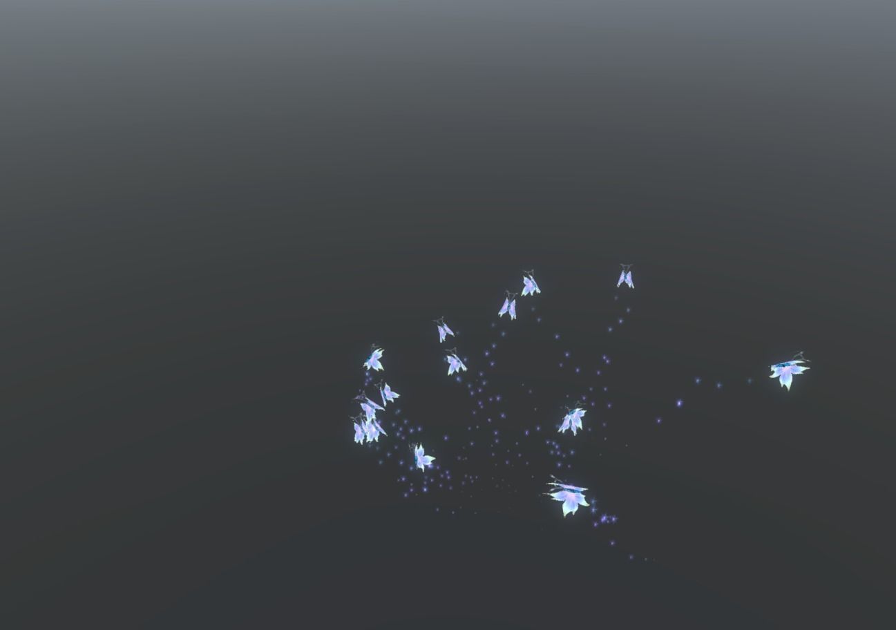 Butterflies 2 Animated  Low-poly 3D model_48