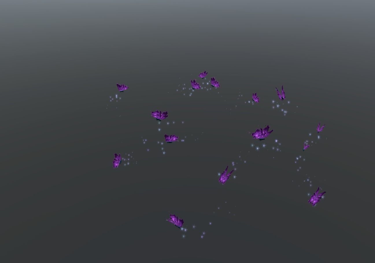 Butterflies 2 Animated  Low-poly 3D model_19