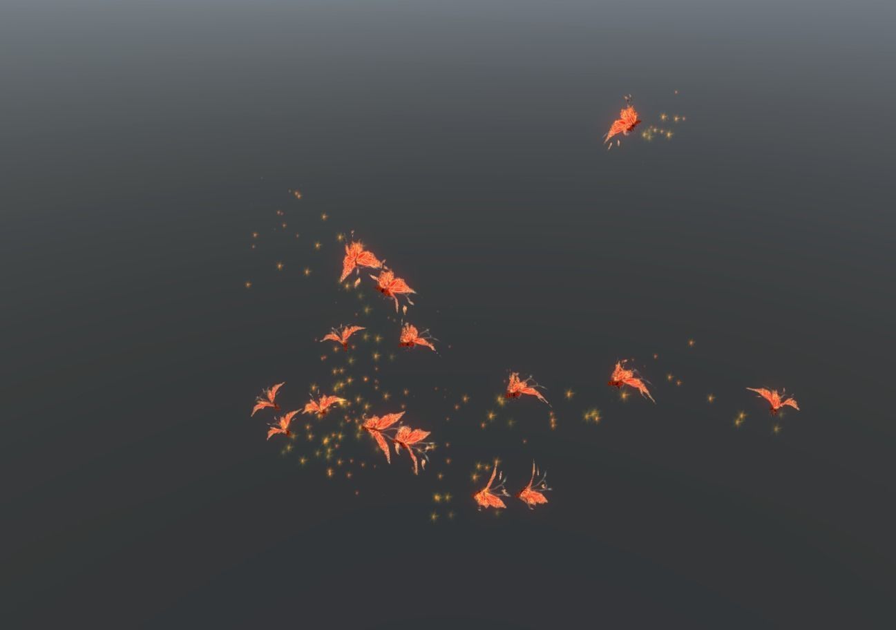 Butterflies 2 Animated  Low-poly 3D model_40
